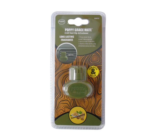 Gracemate: Poppy Vent Air Freshener - Sandalwood