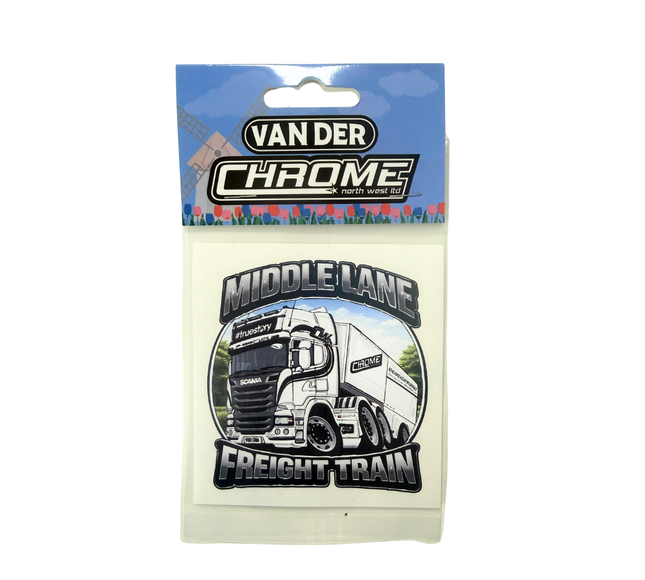 Van Der Chrome: Middle Lane Freight Train Sticker