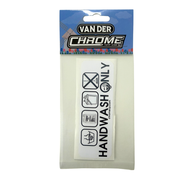 Van Der Chrome: Hand Wash Only Sticker