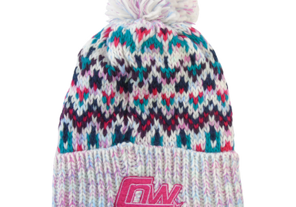 CHROME: Limited Edition Bobble Hat - White/Pink/Turquoise