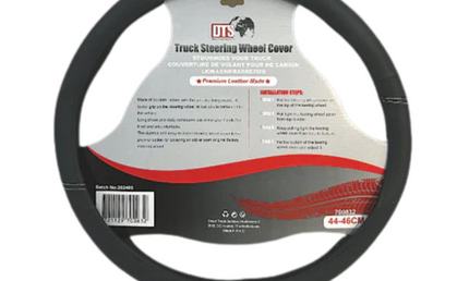 Universal Truck Steering Wheel Cover: Black & White
