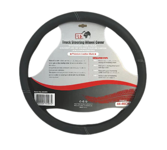Universal Truck Steering Wheel Cover: Black & White