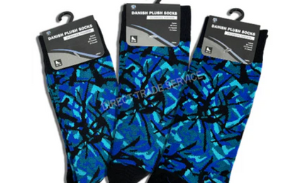 Danish Plush: Blue Socks UK9-11 - 1 Pair