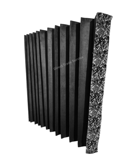 Danish Pluche: Black & Grey Side Curtain Set