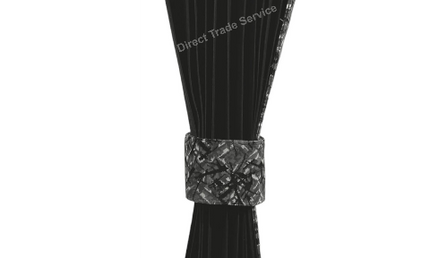 Danish Pluche: Black & Grey Side Curtain Set
