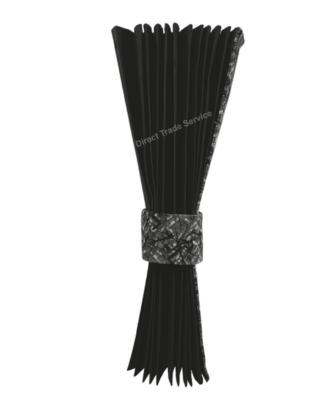 Danish Pluche: Black & Grey Side Curtain Set