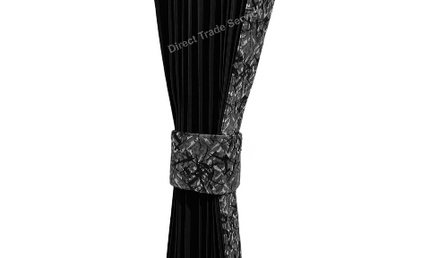 Danish Pluche: Black & Grey Side Curtain Set