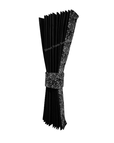 Danish Pluche: Black & Grey Side Curtain Set