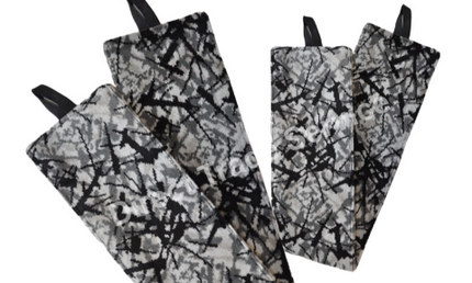 Danish Pluche: Black & Grey Side Curtain Set