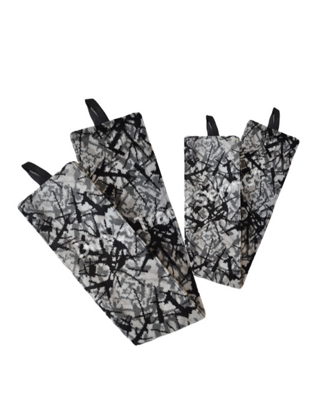 Danish Pluche: Black & Grey Side Curtain Set