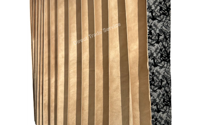 Danish Pluche: Beige & Grey Side Curtain Set