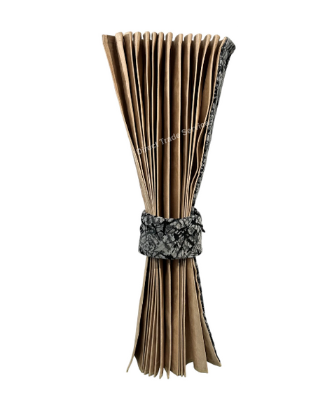 Danish Pluche: Beige & Grey Side Curtain Set