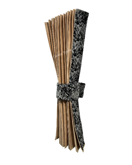 Danish Pluche: Beige & Grey Side Curtain Set