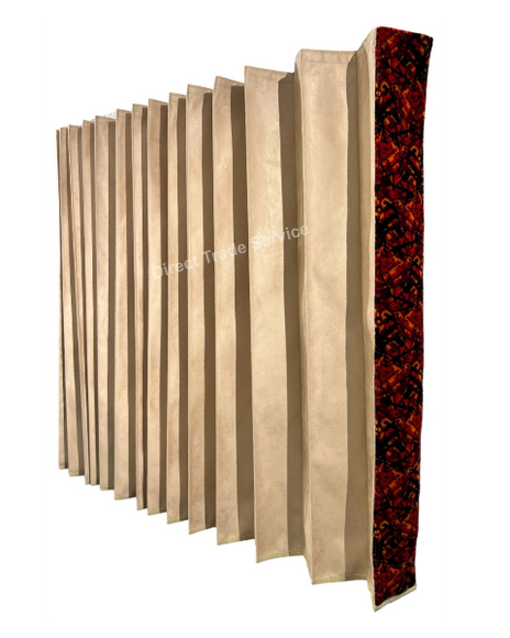 Danish Pluche: Beige & Red Side Curtain Set