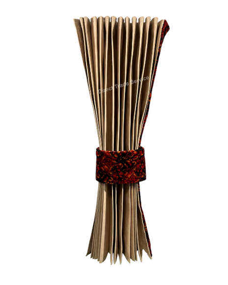 Danish Pluche: Beige & Red Side Curtain Set