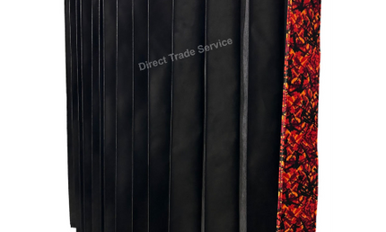 Danish Pluche: Black & Red Side Curtain Set