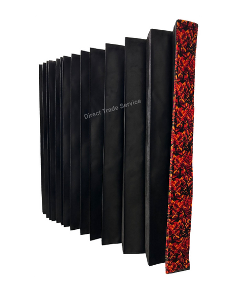 Danish Pluche: Black & Red Side Curtain Set
