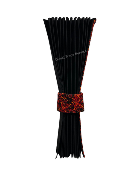 Danish Pluche: Black & Red Side Curtain Set