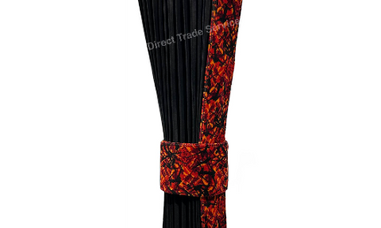 Danish Pluche: Black & Red Side Curtain Set