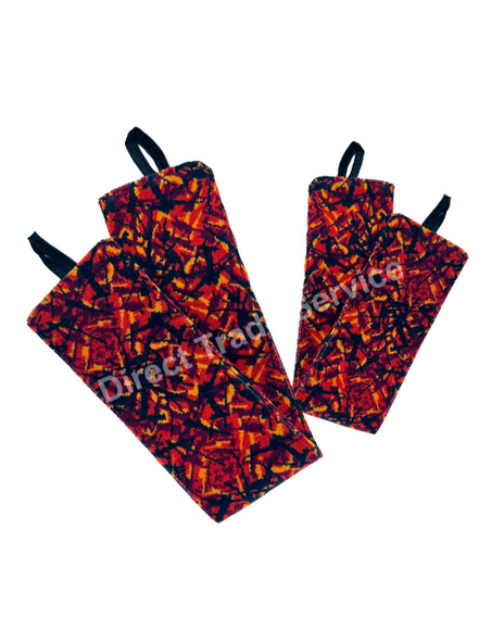 Danish Pluche: Black & Red Side Curtain Set