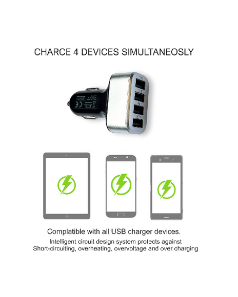 4 Port USB Multi Charger 12-24V