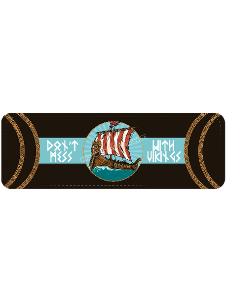 Dashboard Mat: Viking Ship Black