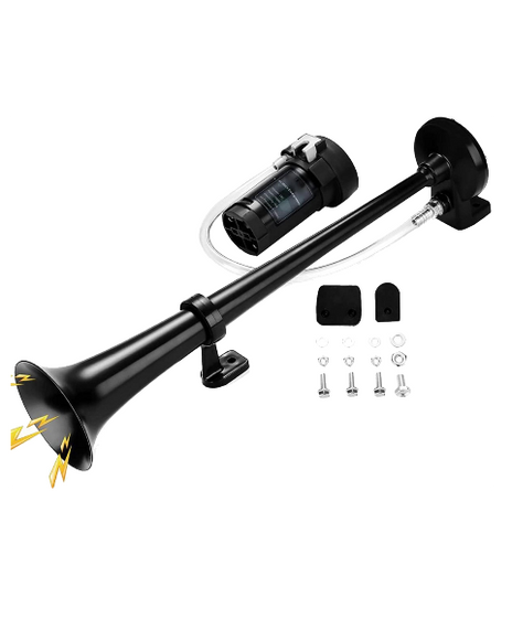 12V Airhorn & Compressor Set: Black