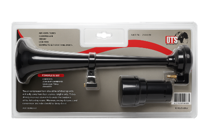 12V Airhorn & Compressor Set: Black