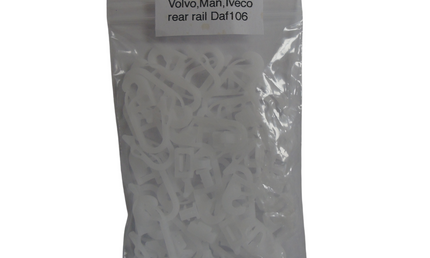 Truck Curtain Hooks: Volvo, Man, Iveco, DAF 106 (Rear Rail) x25