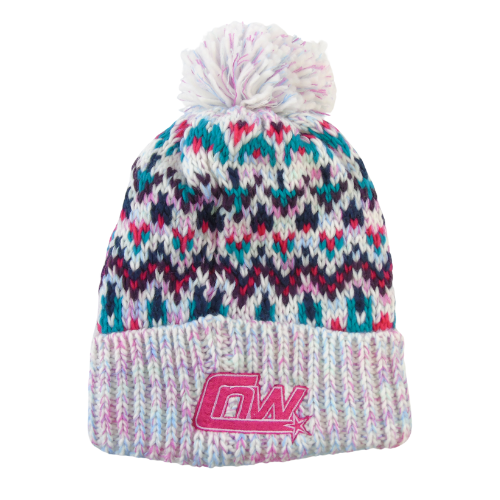 CHROME: Limited Edition Bobble Hat - White/Pink/Turquoise